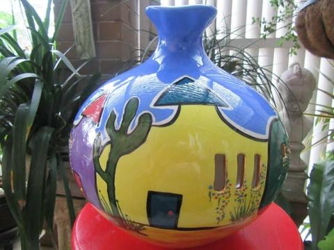 Spanish/Mexican Themed Decorated Large Colourful Jug