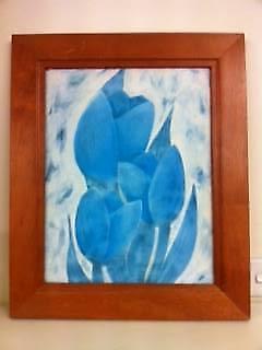 1 Blue Tulips Flowers Picture Frame