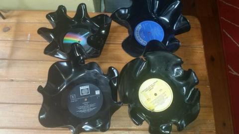 Retro Vinyl Record Bowls. $15 each or $45 for the Set