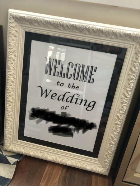 Wedding day frame ornate white