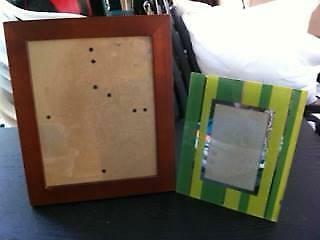 1 Wooden and 1 Glass Coloured Picture Frames with Backing and Gla