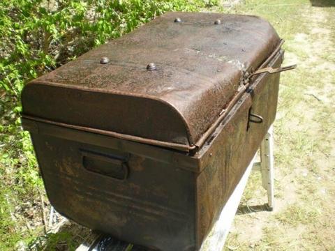 Collectable metal Ships Trunk 1960s style chest storage Vintage