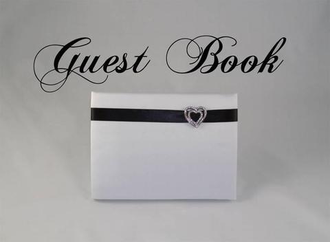 Heart Guest Book - Black & White