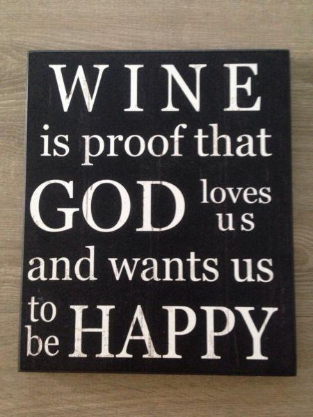 Hanging wine quote
