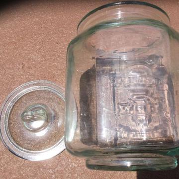 Glass peanut storage jar