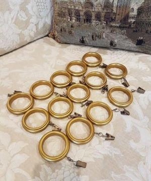 BRAND NEW Gold Curtain Rings x 14