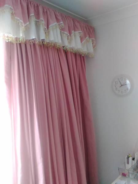 Bedroom curtains with pelmet. Dusty pink. As new, Fully lined/