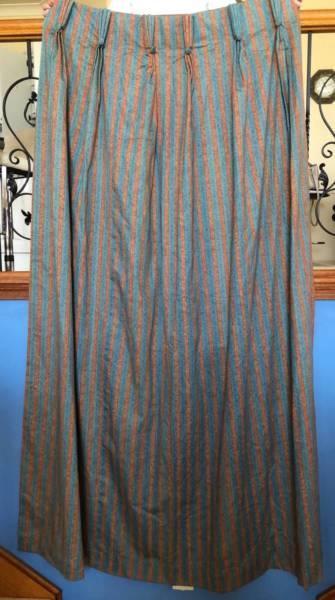 Curtains pair - blue with red stripe