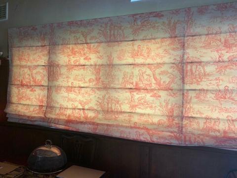 French Toile Linen Roman Blind