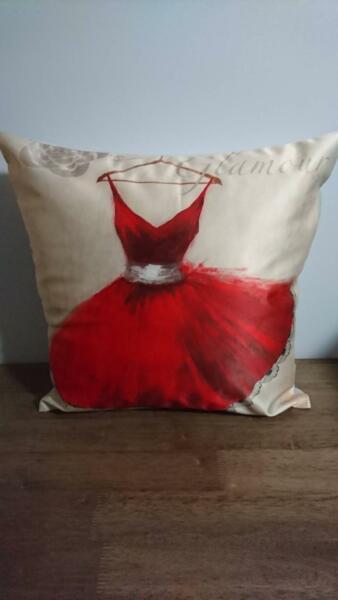 Gorgeous Satin Cushion Cover Red Dress with insert