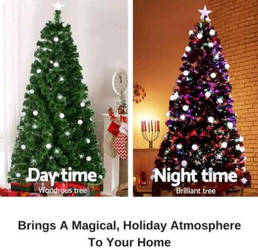 As new fibre optic Christmas tree and decorations
