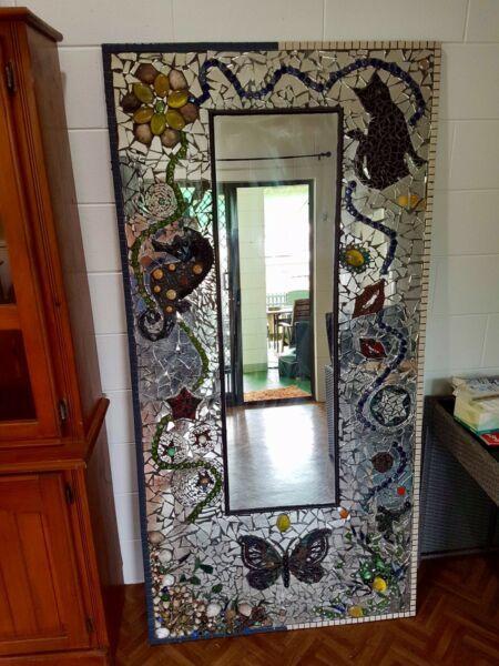 Mosaic wall mirror