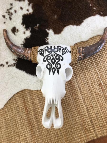 Large Hand Carved Skull