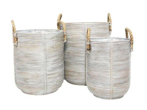 Jazaa set of three Rattan baskets