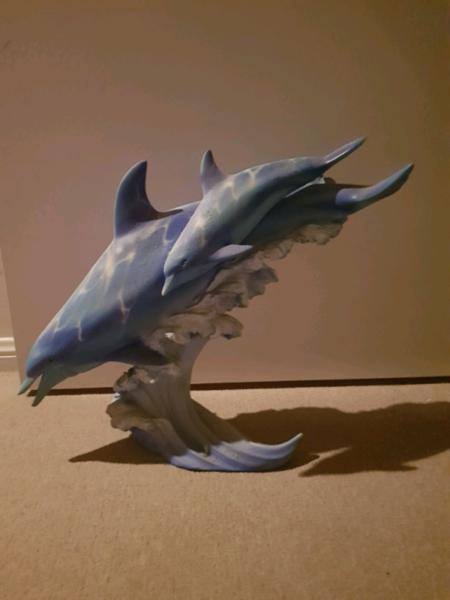 EXTRA LARGE DOLPHIN STATUE SCULPTURE