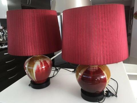 TWO LOVELY HEAVY BEDSIDE LAMPS