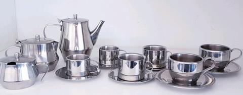 Stainless Steel set,plates,Noritaki crystal,Mugs,art, plarc -from