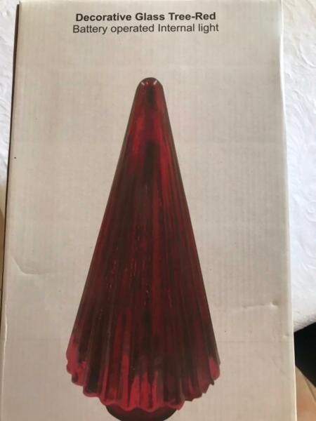 New Red Christmas Tree light up ornament