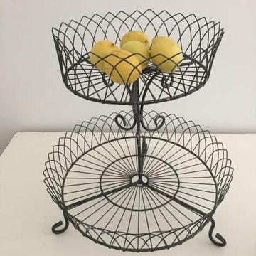 Wire fruit stand rustic french provincial