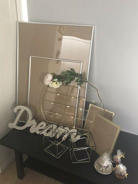 Large & small photo frames and home decor set