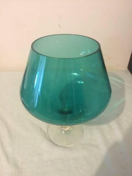 Giant Blue Vintage Brandy Glass