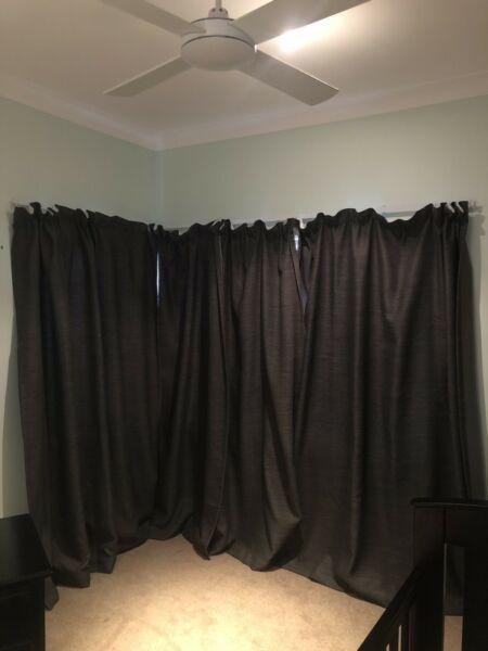 Woven textured Pencil Pleat Blockout Curtains