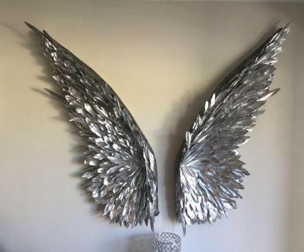 Large Silver Angel Wings