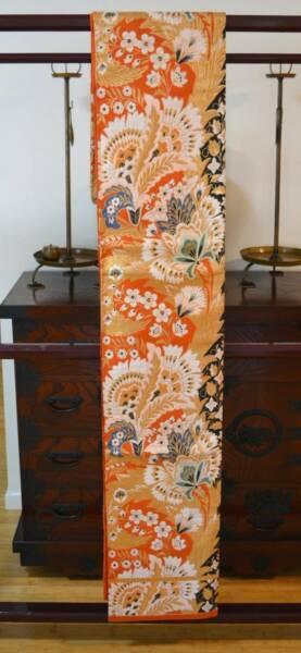 Japanese Silk Kimono Vintage Obi 97 table runner Craft Art Deco