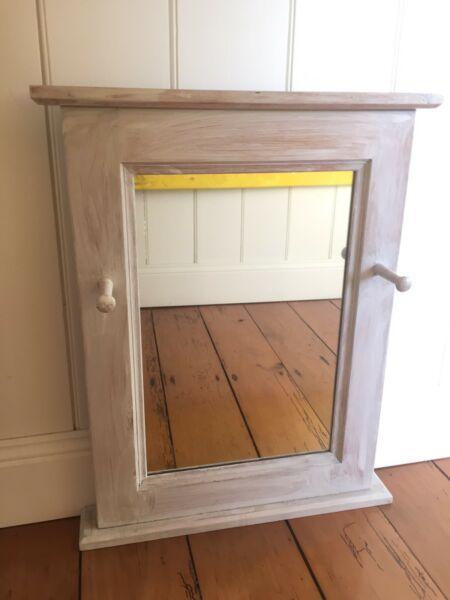 Shabby Chic Entry Mirror and Bag Rack