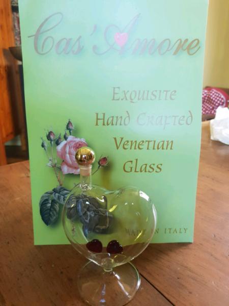 Genuine Italian glass decanter heart shape decanter