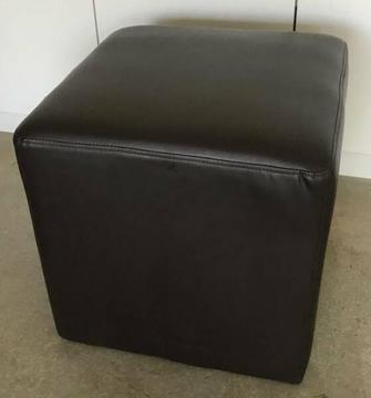 Leather like square pouf - 43cm square x 42cm high in VGC