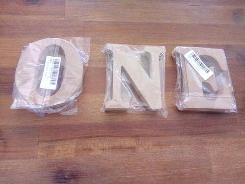 ONE wooden letters