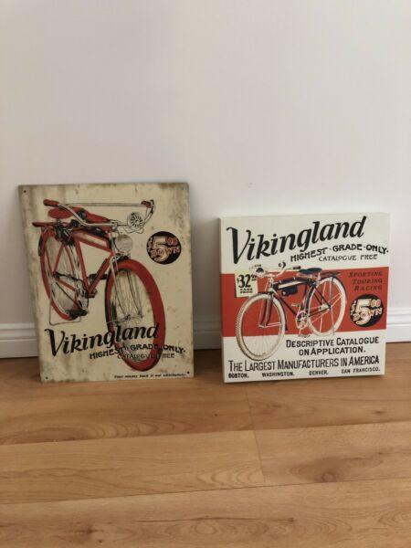Vintage/Retro Bike/bicycle canvas/metal signs/frames/posters