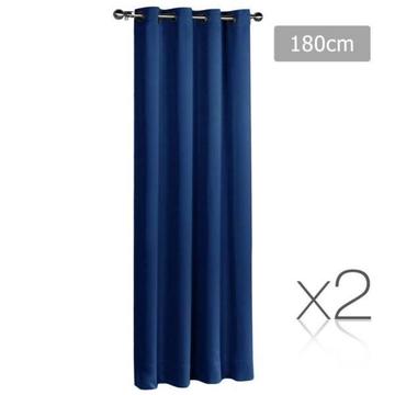 2 x 3 Pass Eyelet Blockout Curtain Bedroom Home Office 250GSM F
