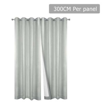 2 x 300CM Pass Eyelet Blockout Curtain Bedroom Home Living Room