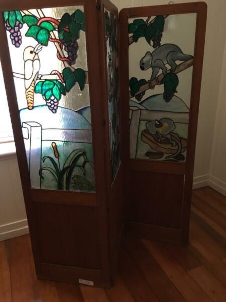 Maple and stained glass divider