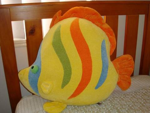Large Soft Velour Stuffed Fish Toy or Pillow
