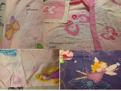 Girls 4 Single Duvet Sets - Good condition no rips or marks