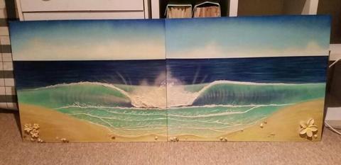 Beach wave painting