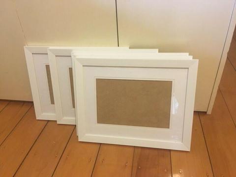 5 x white picture frames