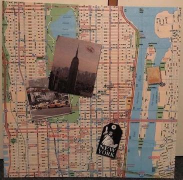 New York Map Canvas Print - Large - NEW - 58 cm x 58 cm