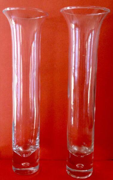 2 x Glass Vases