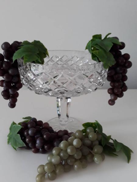 Vintage Crystal Pedestal Fruit Bowl