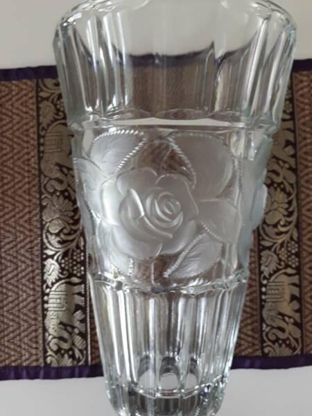 Vintage Large Clear Glass Vase