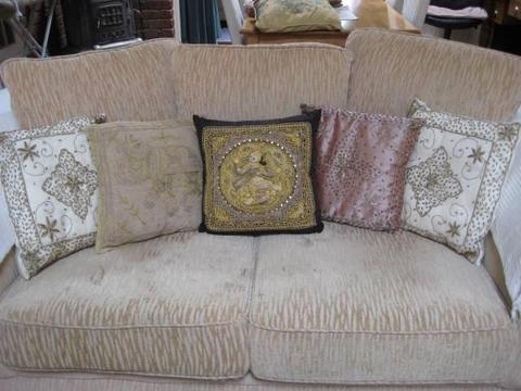 !!SALE!! Gold Stitched Cushions