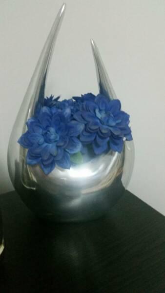 Home Decor Unique Silver Abstract Vase