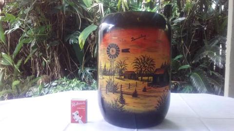 Large Hand Painted Bottle Vase