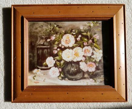 Pretty Rose Print in Frame - Reduced to $12!!