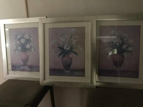 PICTURE FRAMES FRAMED PICTURES X 3