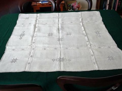 Vintage Linen Tablecloth and Six Napkins SET Norwegian Linen Set
